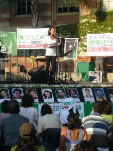 Free Iran teach-in and rally held at University of California, Los Angeles (UCLA) in 2009.