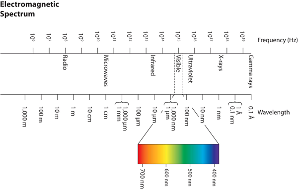 The electromagnetic spectrum. Long description needed.