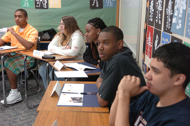 Different races of teens participating in a focus group