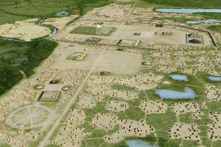 Aerial view of Cahokia