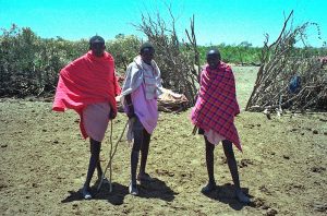 photograph of Masai men