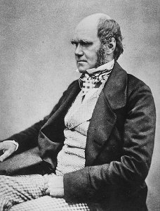 Black and white photograph of Charles Darwin