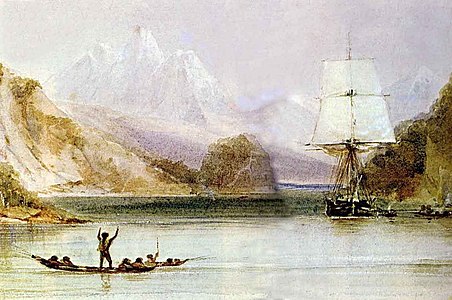 Painting of the HMS Beagle by Conrad Martens