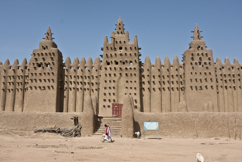 Large structure made of mud and timber.