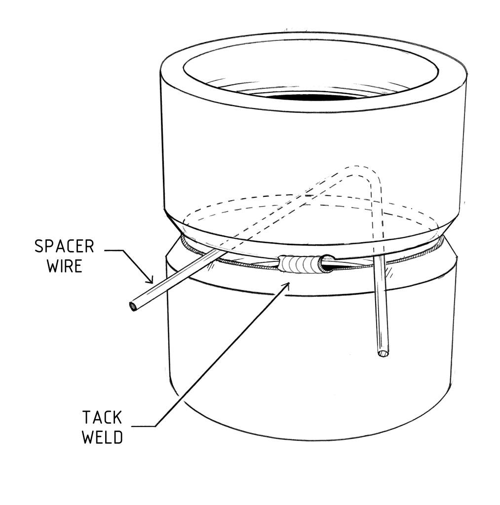 Diagram of placement for spacer wire