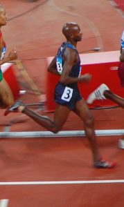 Bernard Lagat competing in the 5,000 meter race - Summer Olympics 2008