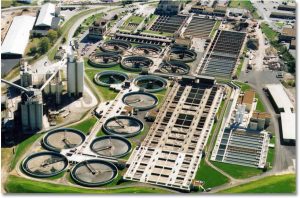 Aerial view of the Nashville, TN water treatment plant.