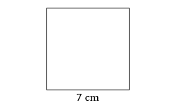 square with bottom side labeled 7 cm