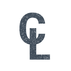 A symbol for a centerline, a capital C overlapped by a capital L.