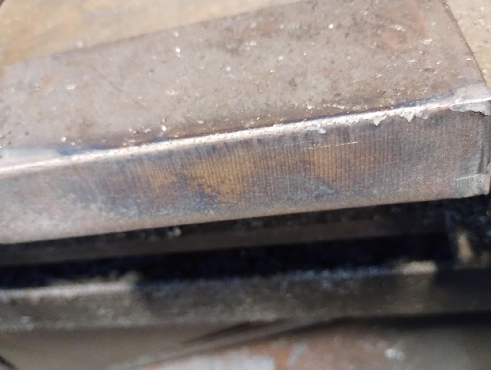 A sample of a quality cut showing a smooth edge to the metal where the cut was performed.