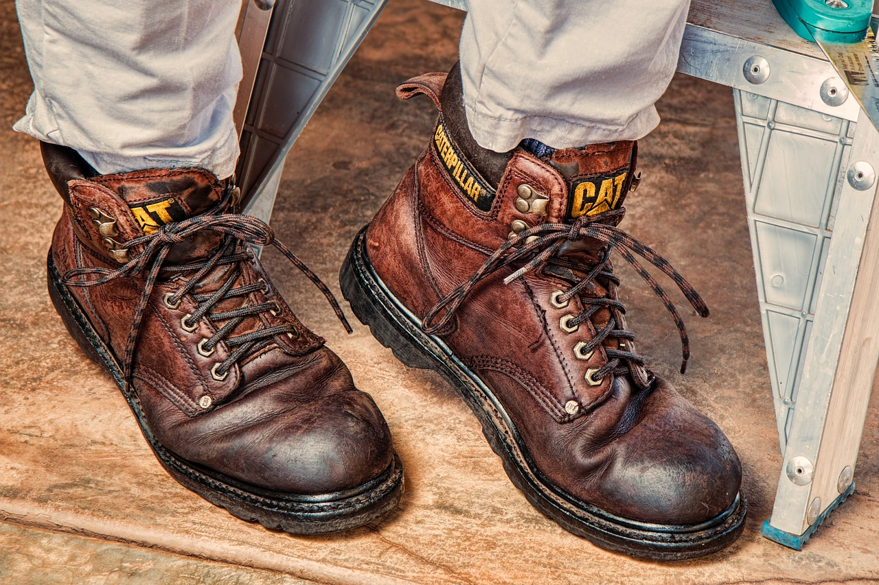 An image showing workboots that lace over the ankle