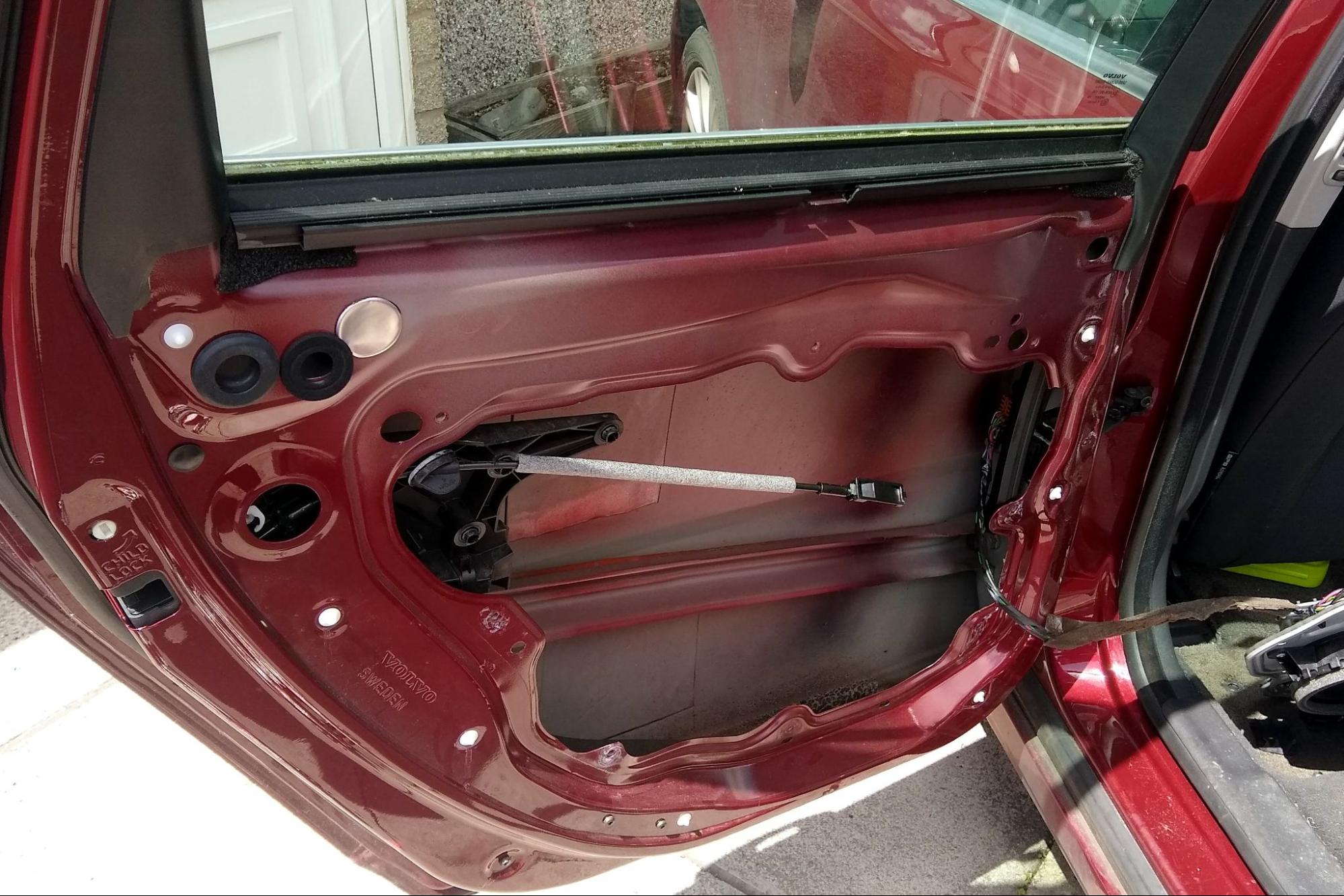 Aluminum car door.