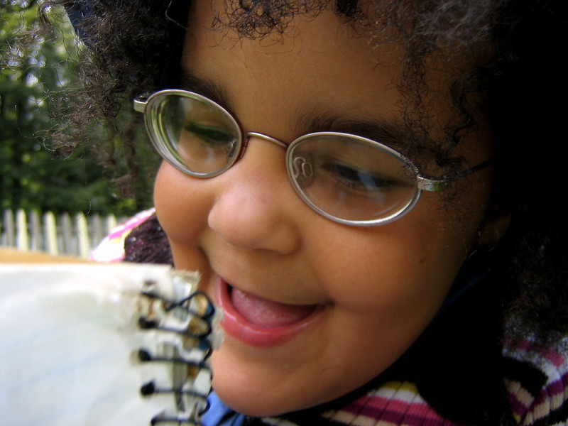 Girl wearing glasses