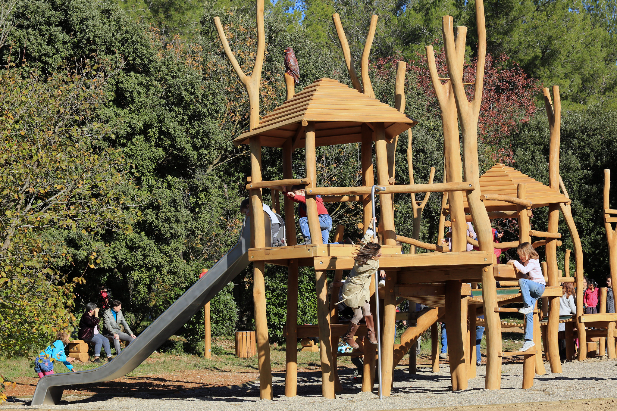 Children playing on a playground