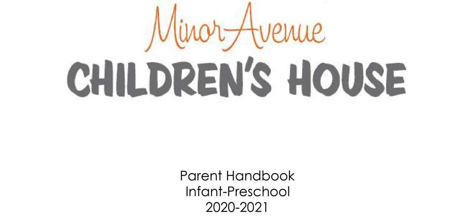 Screenshot of part of the cover of “Children’s House”, a preschool parent handbook, to show the importance of creating and sharing a comprehensive resource for families.