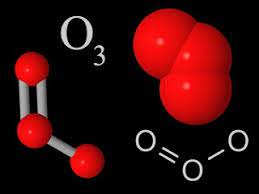 The ozone molecule structure