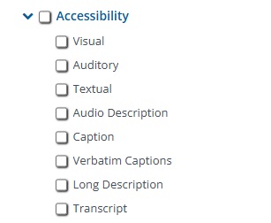 Accessibility filters in OER Commons Advanced Search