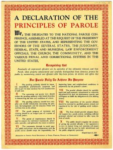 Reproduction of the Declaration of the Principles of Parole, adapted on April 18, 1939.