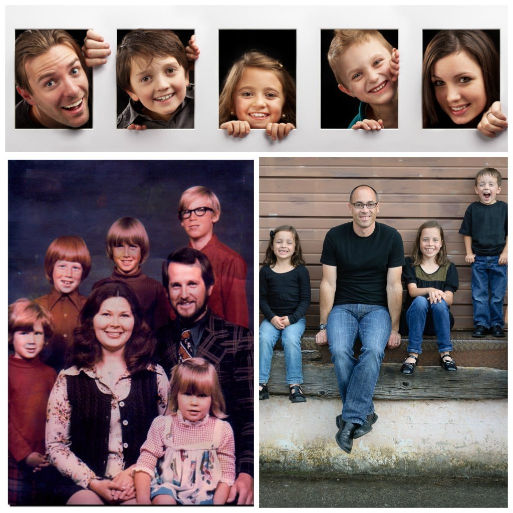 A collage of family pictures