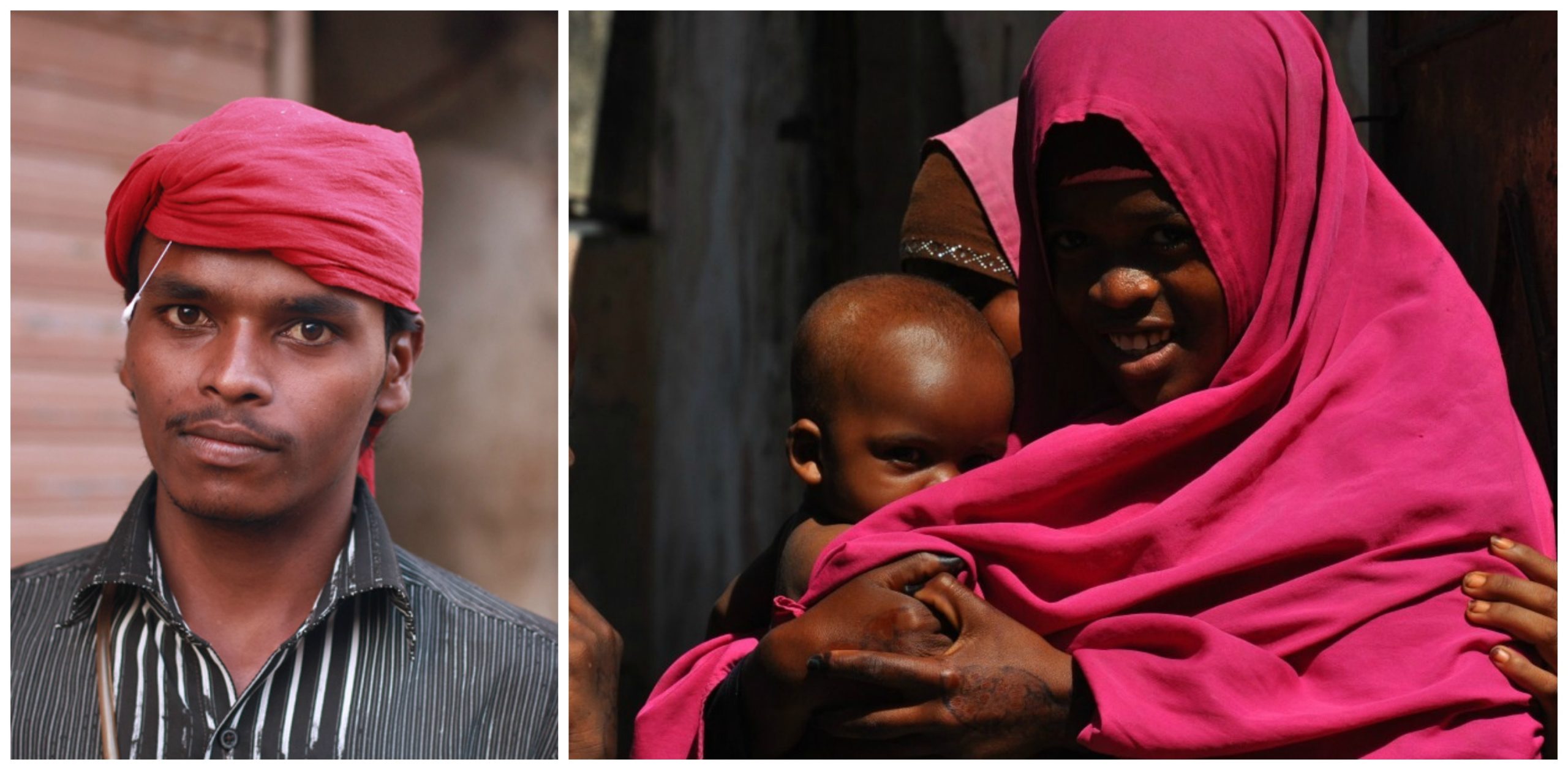 A collage of people wearing their native and religious clothing