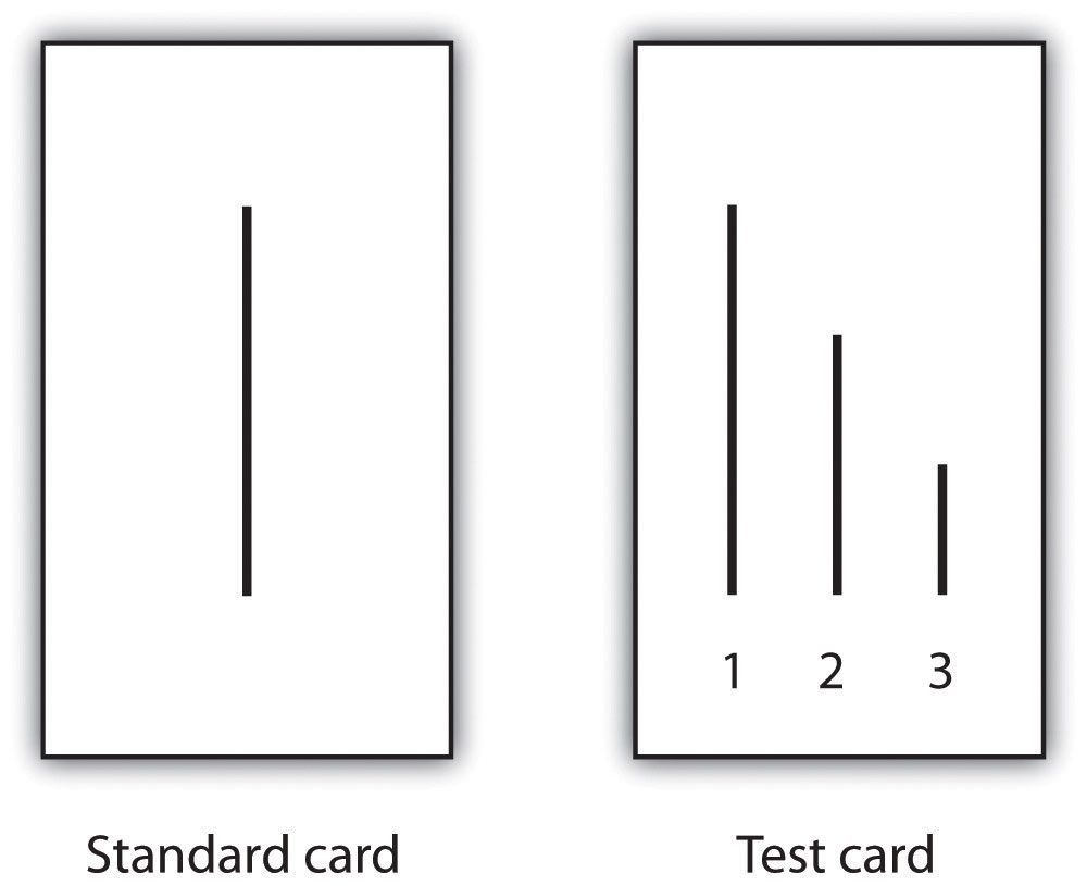Standard card with a single line, next to a test card with three lines, line 1 being the same length as the standard card