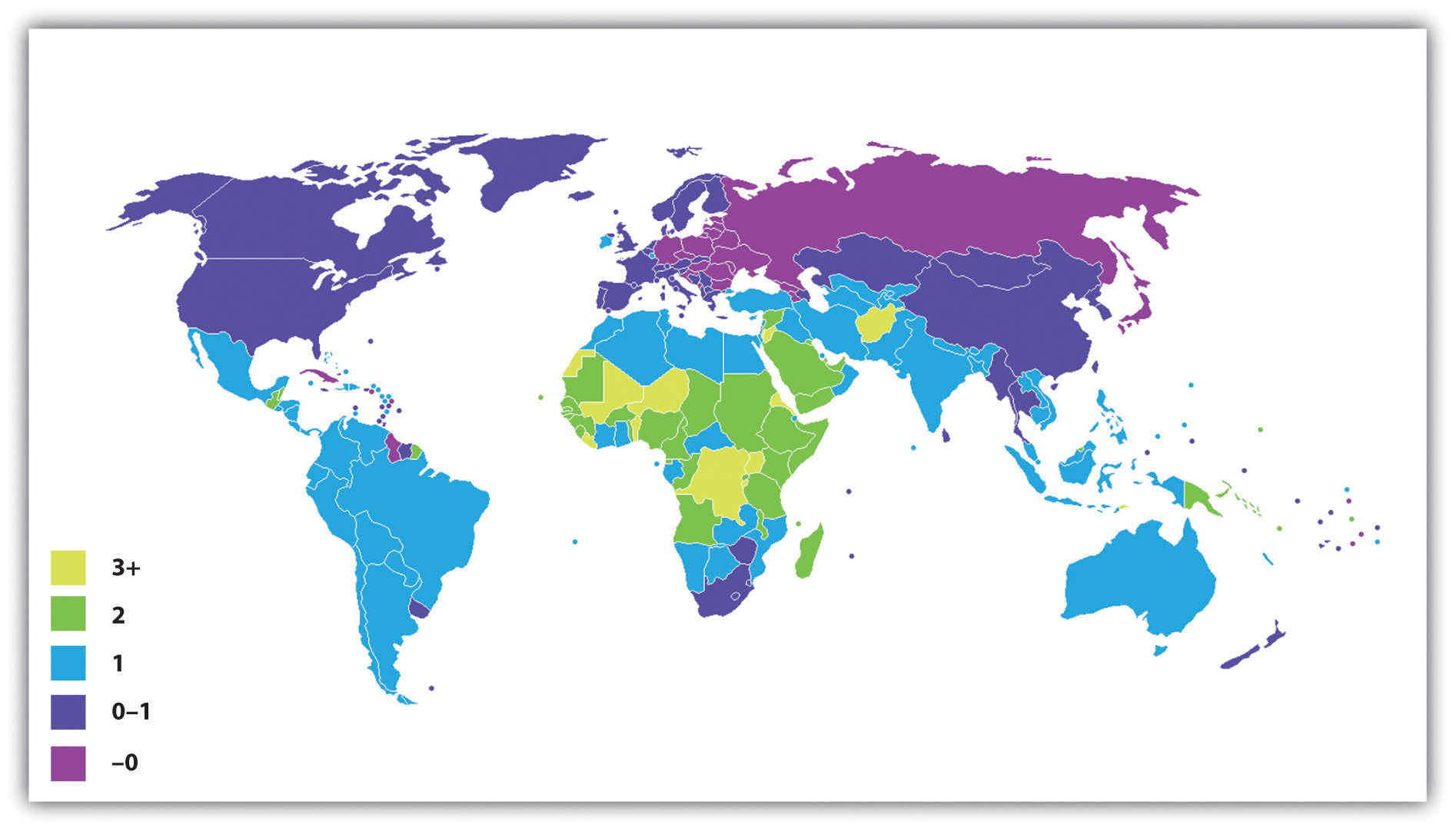 International Annual Population Growth Rates (%), 2005-2010