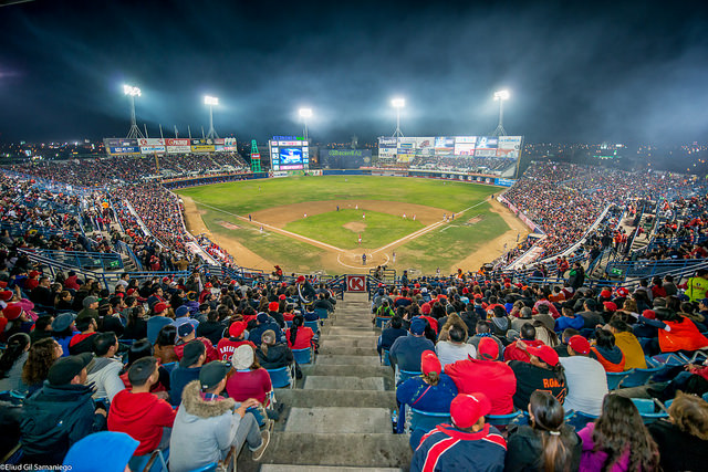 A packed baseball stadium