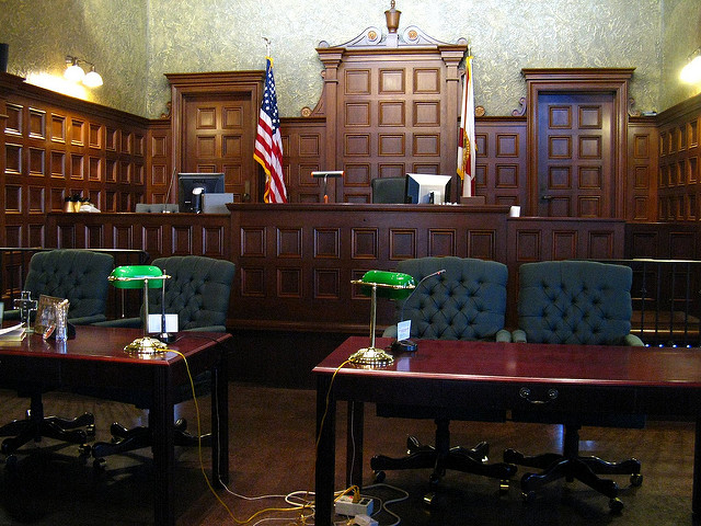 An empty courtroom