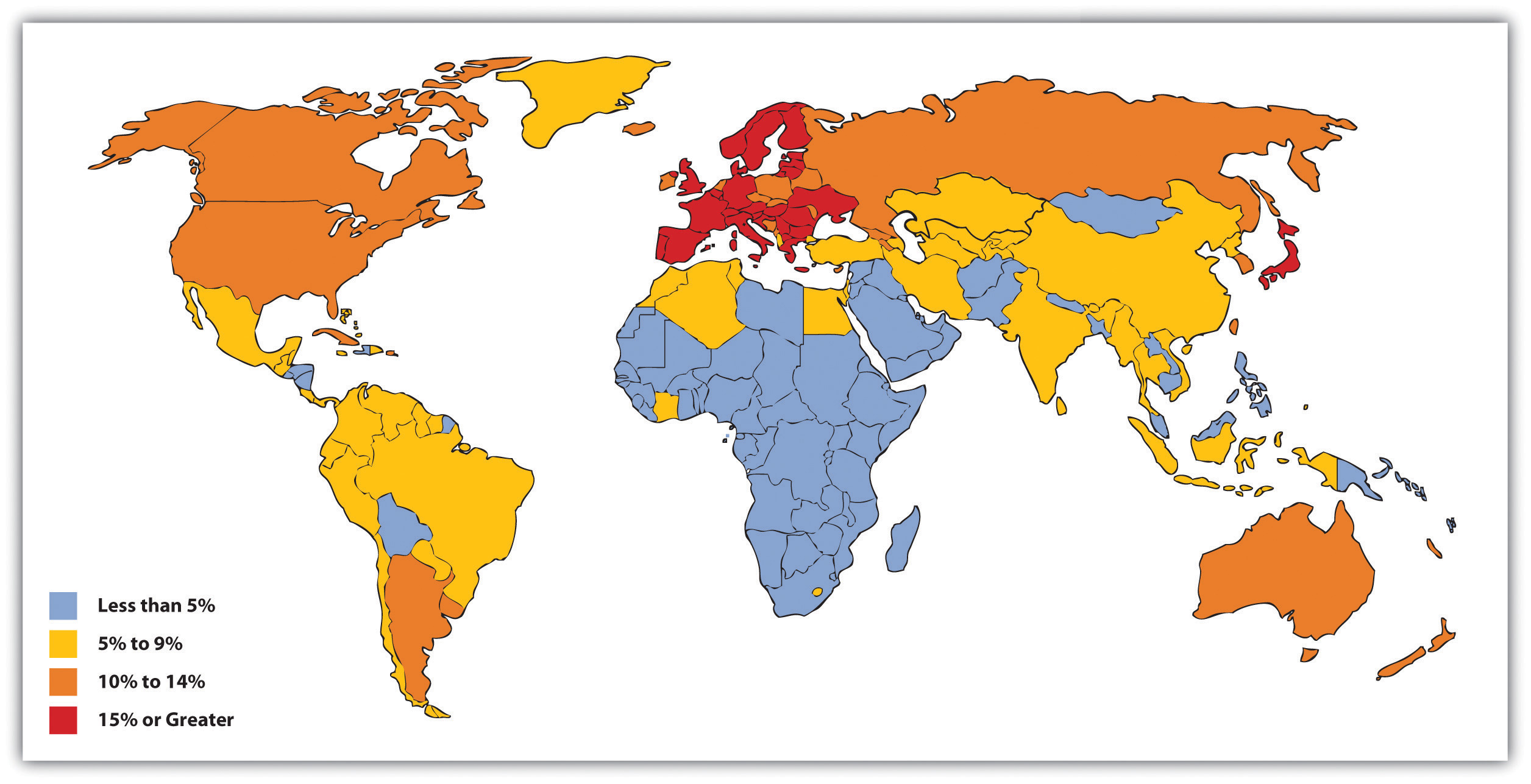 Percentage of Population Aged 65 or Older, 2007