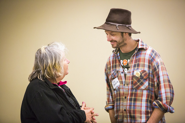 A man talking to his career advisor