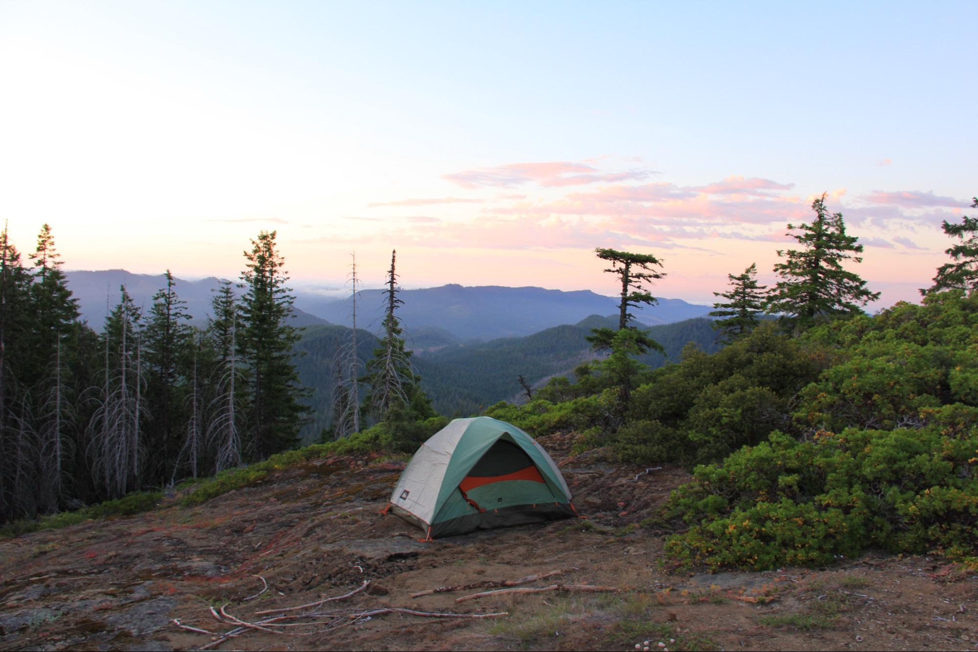 Campsite in Wild Rogue Wilderness, Oregon.