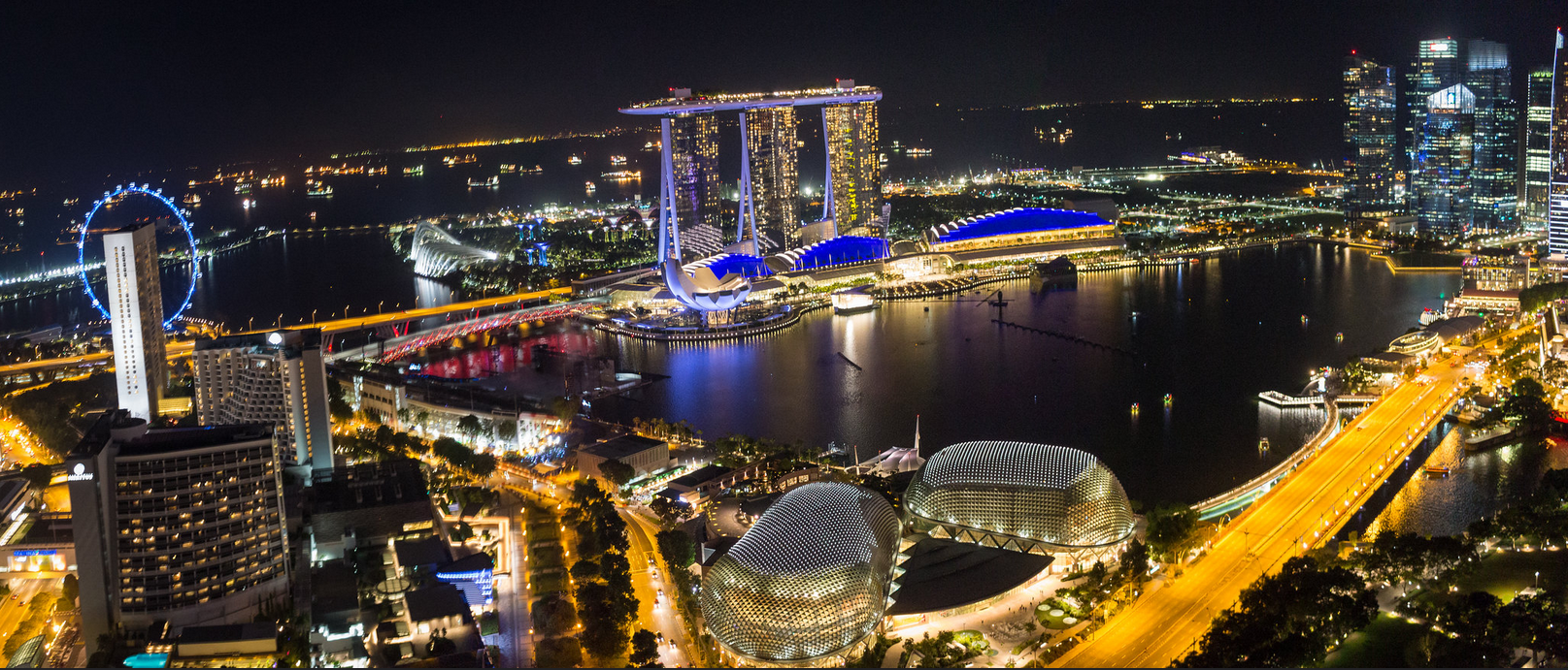 View from the magnificent Swissotel Stamford Hotel in Singapore.