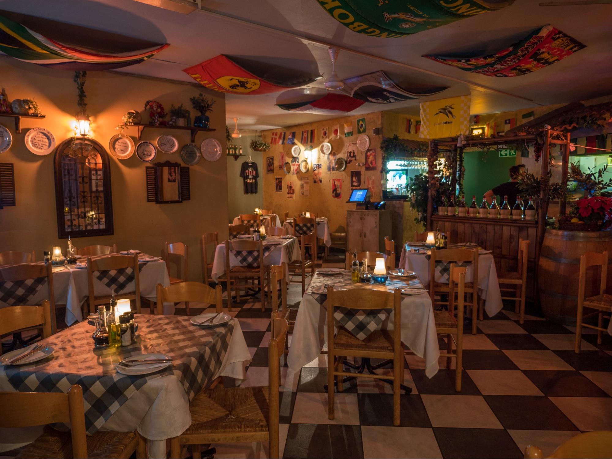 An Italian restaurant setting in South Africa.