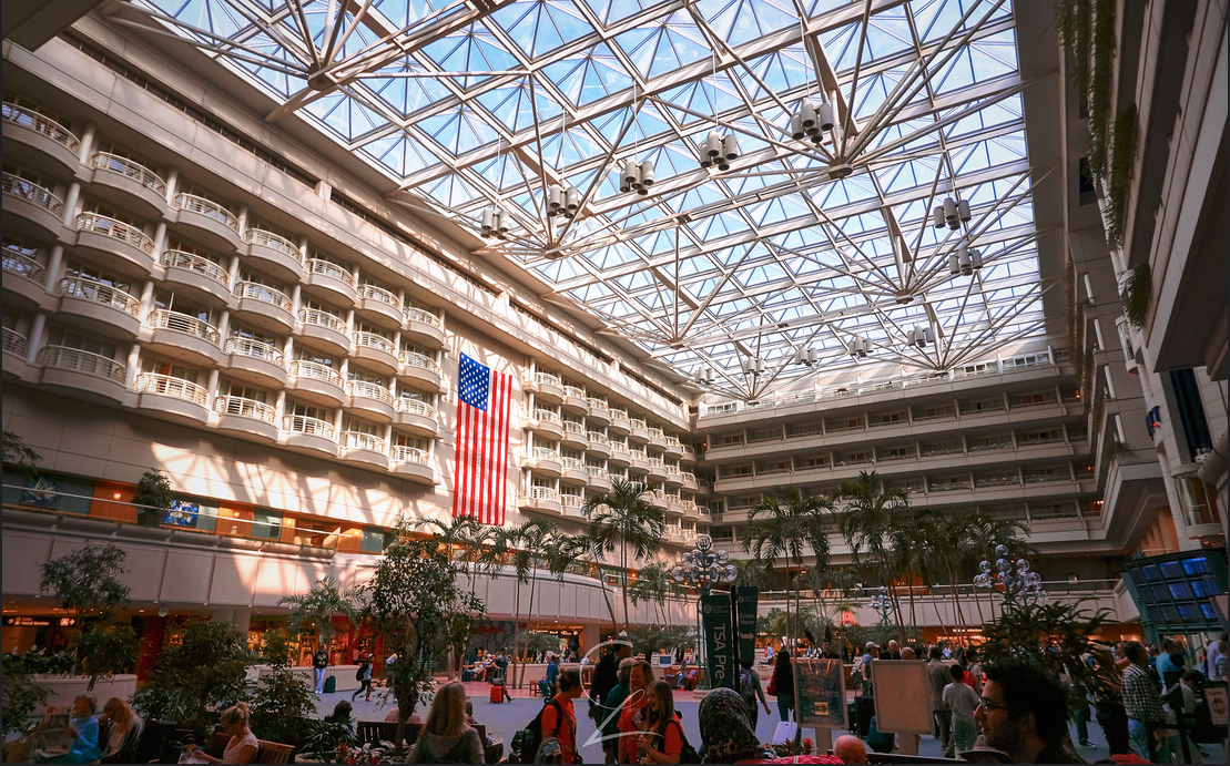 Inside the Main Terminal at Orlando International Airport.
