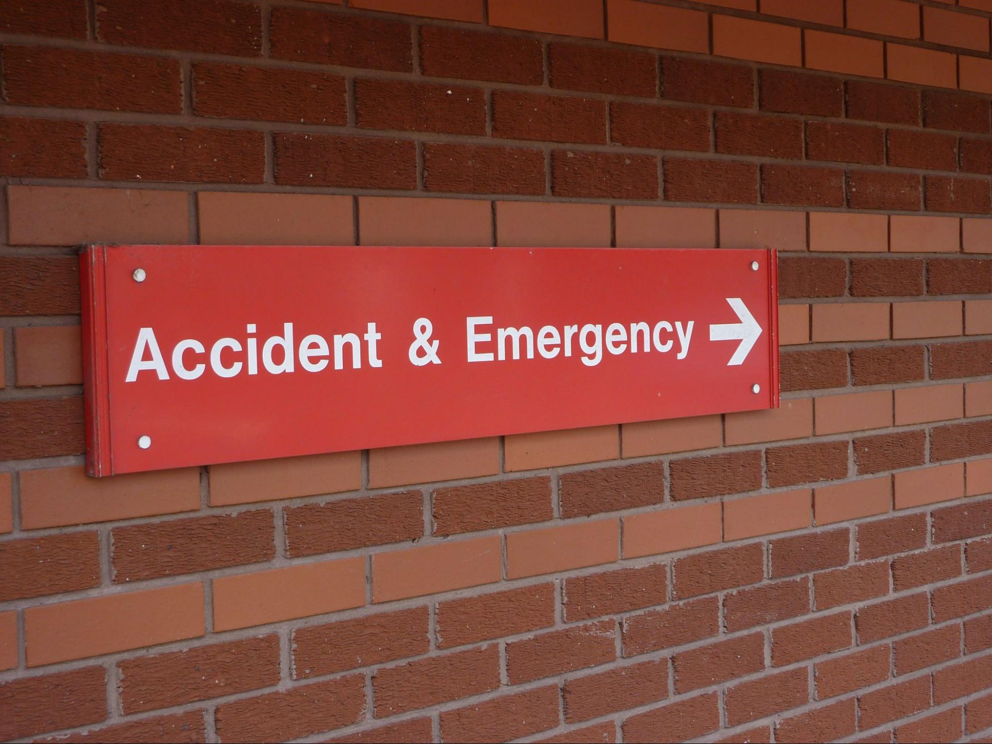 Image of a sign reading “accident & emergency”