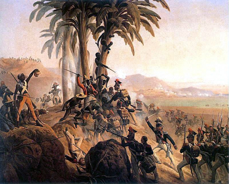 Painting of the Battle of San Domingo, also known as the Battle for Palm Tree Hill.