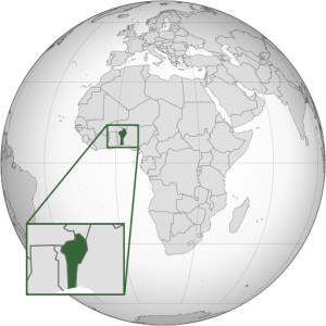 Map of Africa zooming in on Benin