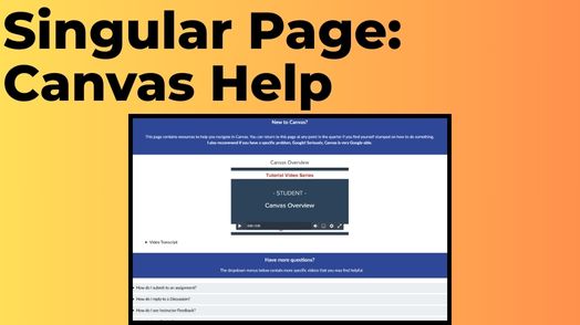 Singular Page: Canvas Help thumbnail previewing the guides.