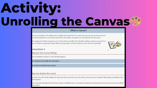 Activity: Unrolling the Canvas thumbnail previewing the assignment.