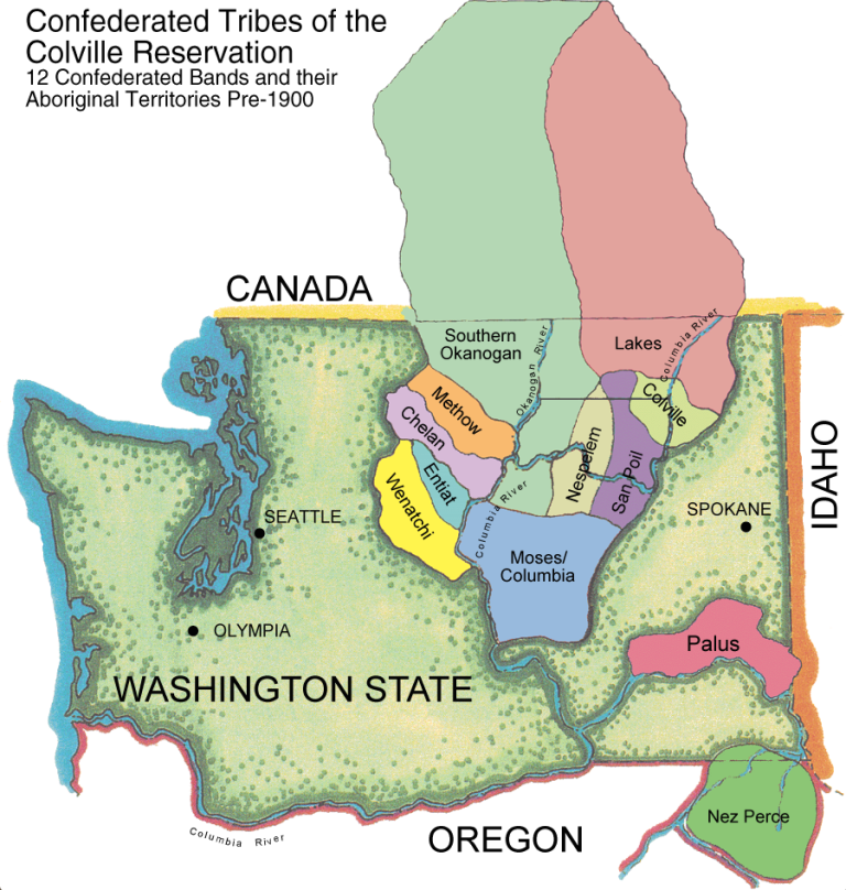 Understanding Local Indian Tribes - Colville Tribal Groups Map 768x808