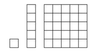 Single Block, Long stack of 5 blocks, flat stack of 5x5 squares