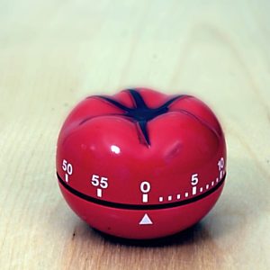 A tomato-shaped kitchen timer