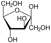 figure shows Hayworth projection of fructose chemical structure