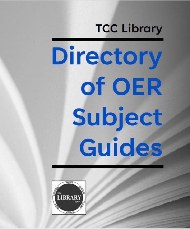 Cover image for TCC Library's Directory of OER Subject Guides