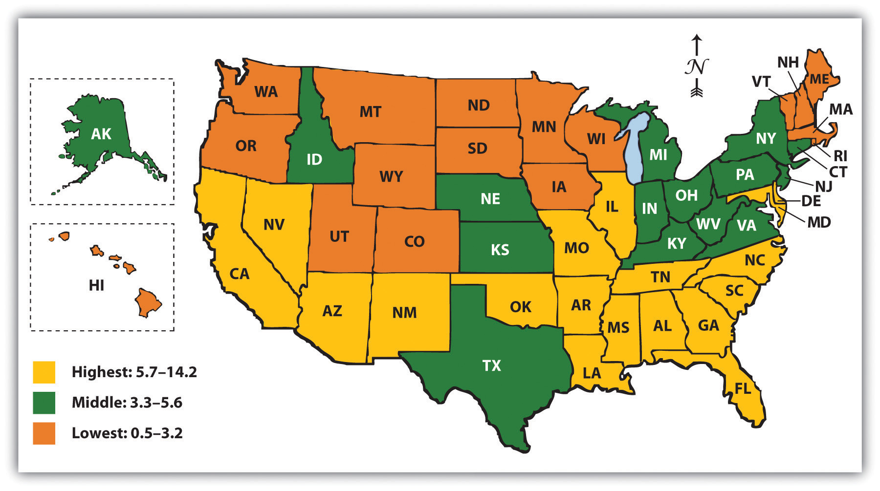 US Homicide Rates, 2008