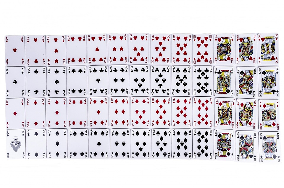 picture of the 52 different cards in a standard deck of cards