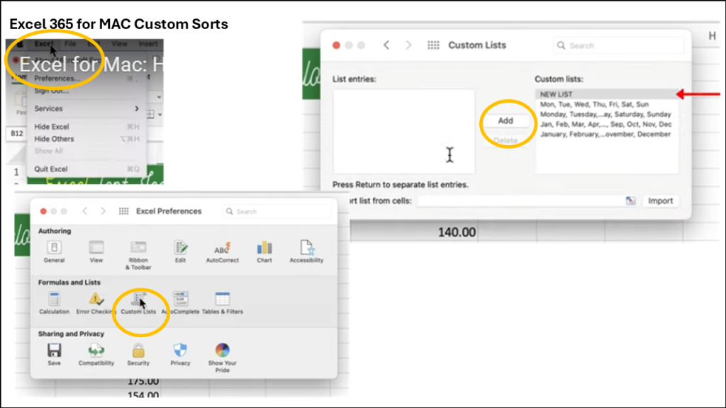 Images of Excel for Mac custom sort steps