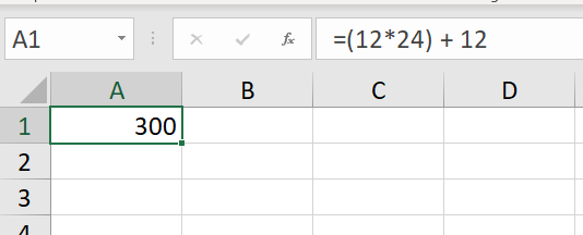 Image of MS Excel formula bar
