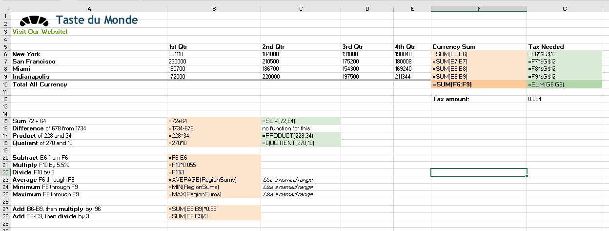 Image of MS Excel formula audting screen