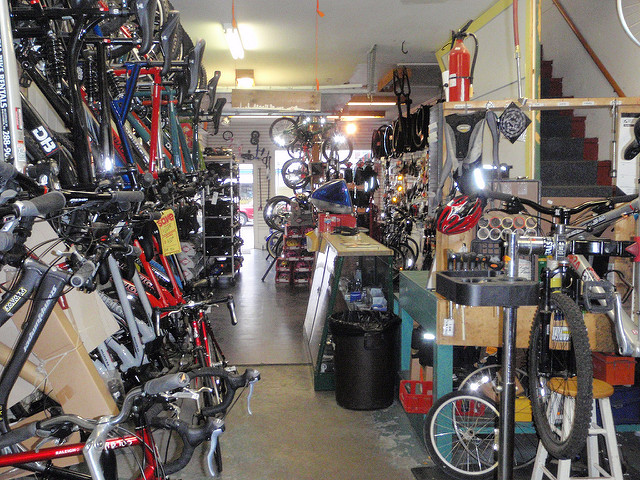 A variety of bikes at a bike shop